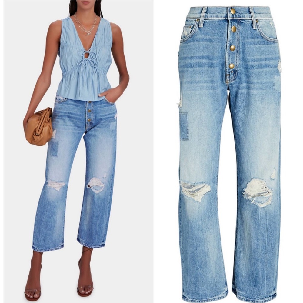Mother Superior The Snapped Ditcher Flood Jeans in We Are Castaways Patches